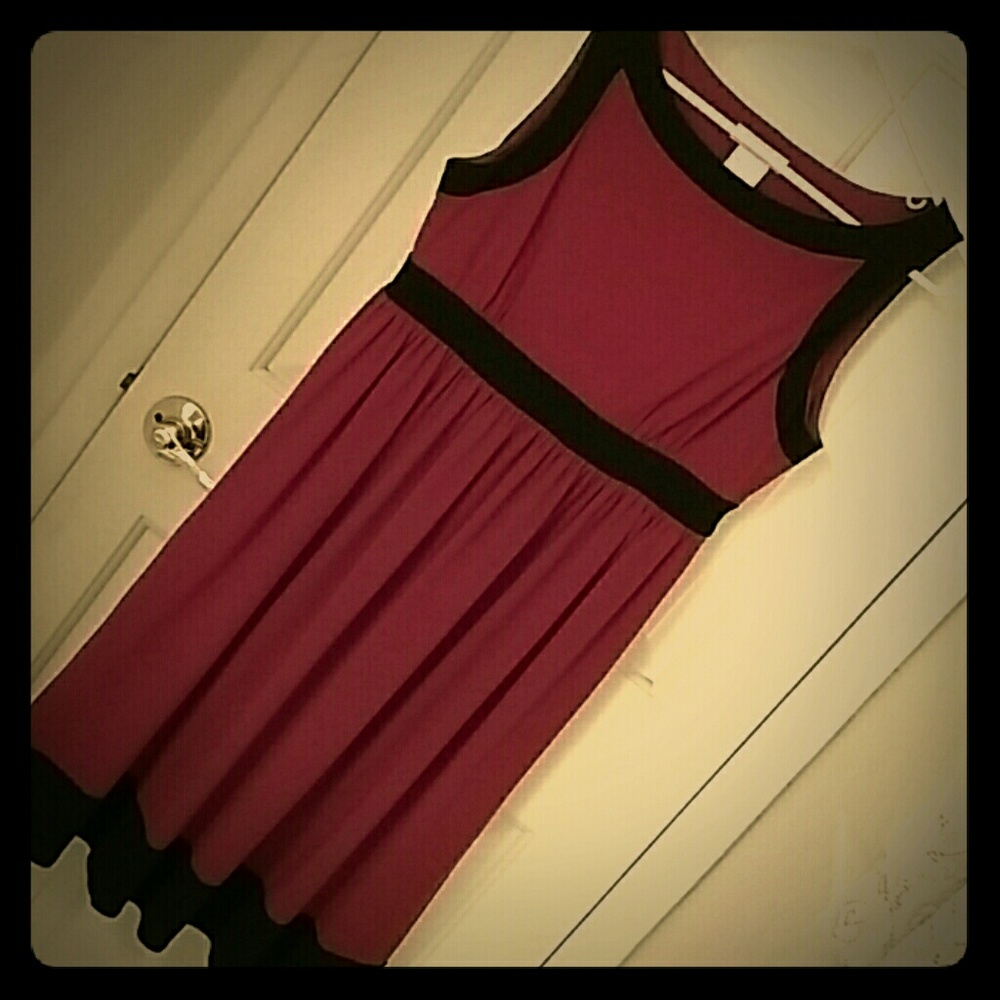 Cute red and black dress, London Times, size 10